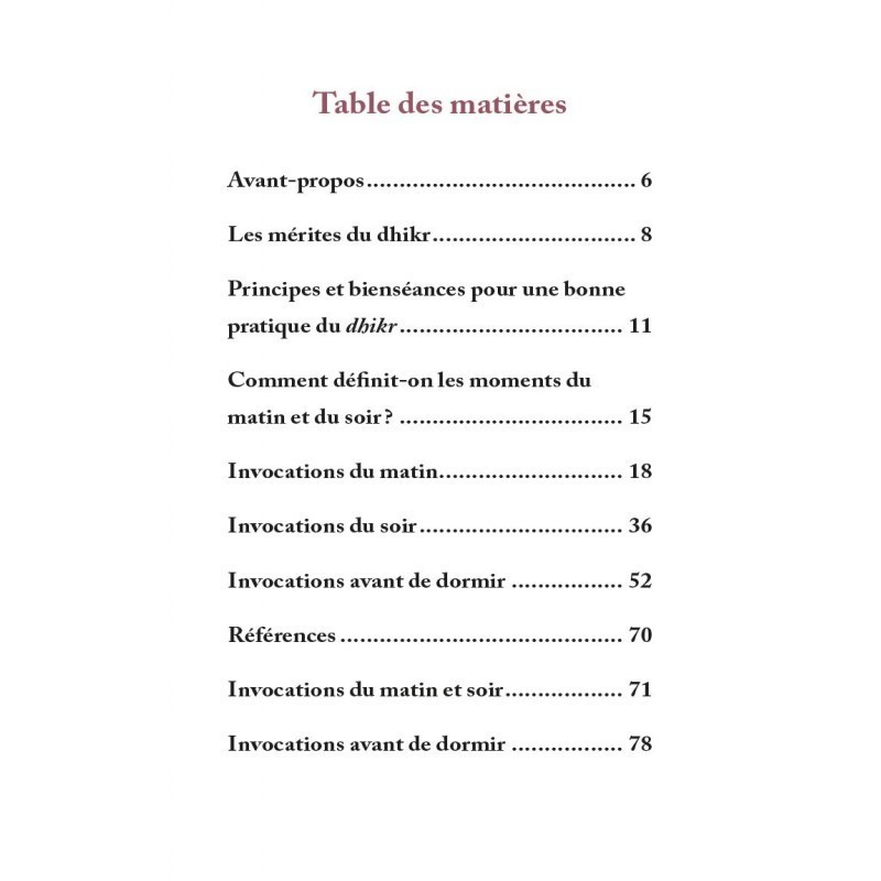 LE DHIKR DU MATIN & DU SOIR